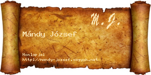 Mándy József névjegykártya